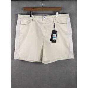 Karl Lagerfeld Paris Logo Casual Shorts Women's Size 16 Stretch White NEW